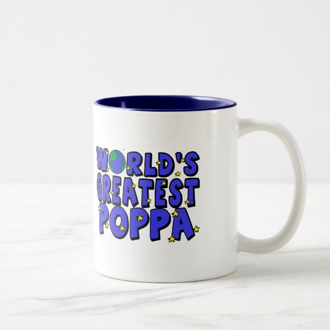 Tasse 2 Couleurs Le plus grand poppa du monde (Droit)