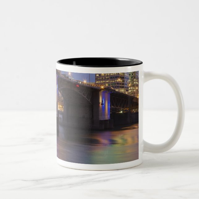 Tasse 2 Couleurs Le pont Morrison sur la rivière Willamette (Droit)