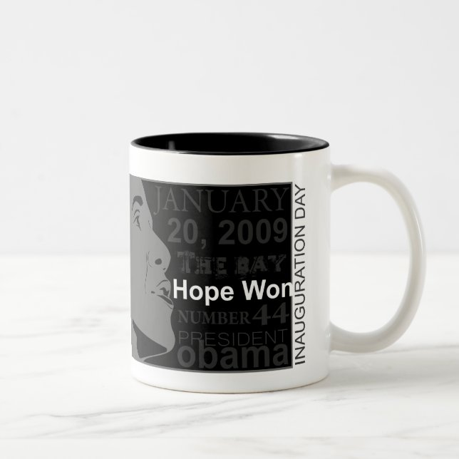 Tasse 2 Couleurs Le Président Obama - jour d'inauguration (Droit)