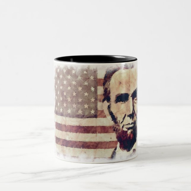 Tasse 2 Couleurs Le Président patriote Abraham Lincoln (Centre)