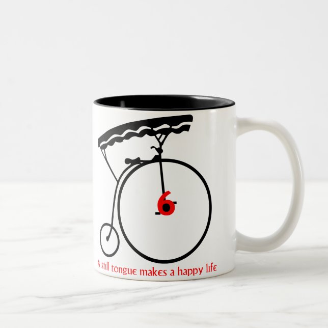 Tasse 2 Couleurs Le prisonnier "une langue immobile fait une vie (Droit)