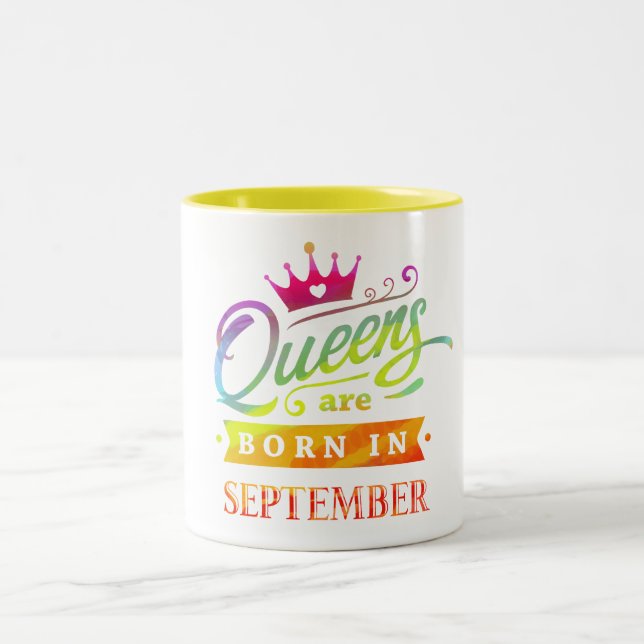 Tasse 2 Couleurs Le Queens sont en septembre cadeau d'anniversaire (Centre)