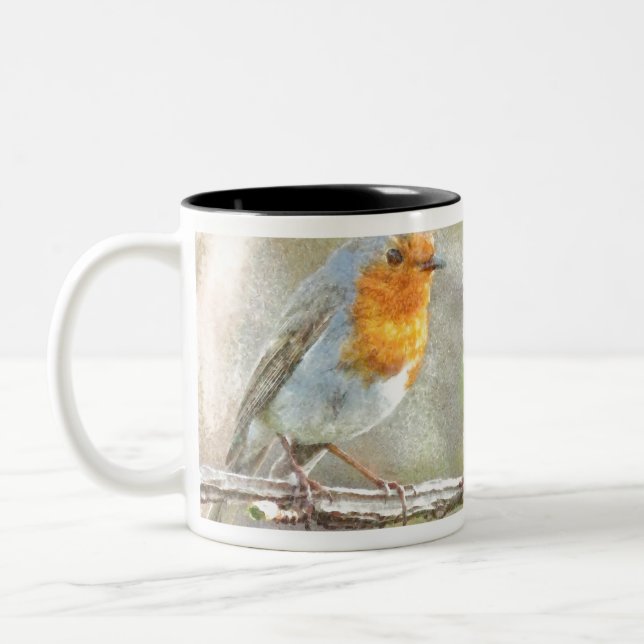 Tasse 2 Couleurs Le Robin Est Une Aquarelle Gabriel (Gauche)