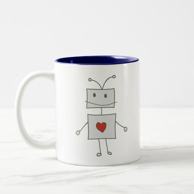 Tasse 2 Couleurs Le robot aime le thé (Gauche)