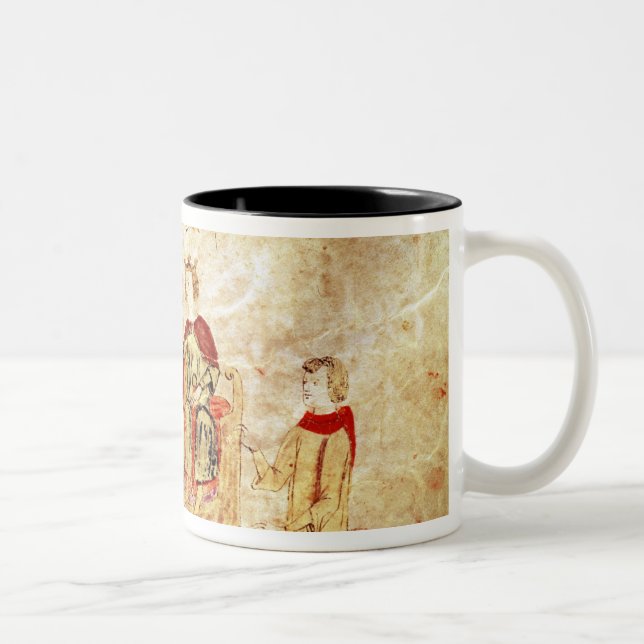 Tasse 2 Couleurs Le Roi Arthur sur son trône entouré (Droit)