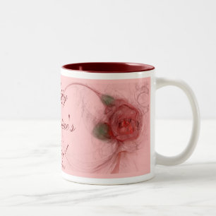Tasse 2 Couleurs Le ~ ROSE de VALENTINE sur le rose