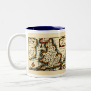 Tasse 2 Couleurs Le Royaume d'Angleterre Vieux 1625 John Carte de v