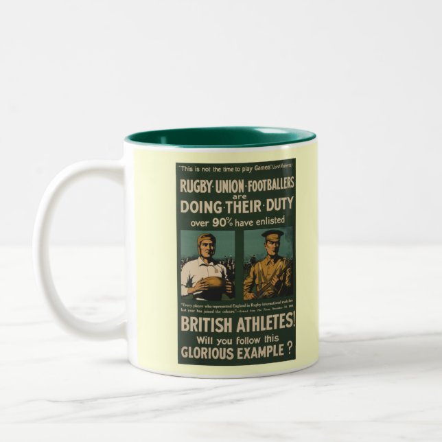 Tasse 2 Couleurs Le rugby britannique, joueurs de football (Gauche)