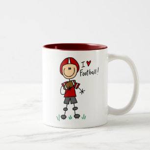 Tasse 2 Couleurs Le schéma T-shirts et cadeaux de bâton du footba