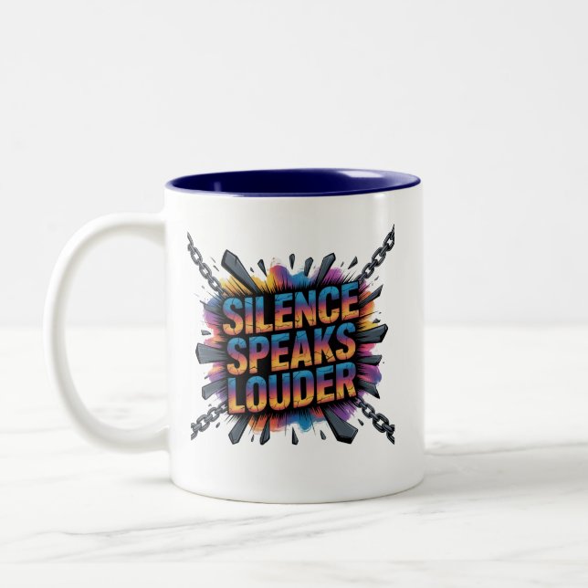 Tasse 2 Couleurs Le silence parle plus fort (Gauche)