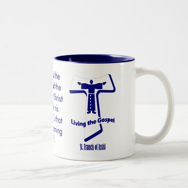 Tasse 2 Couleurs Le St Francis d'Assisi (Droit)