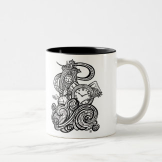 Tasse 2 Couleurs Le temps pilote l'illustration complexe de tour