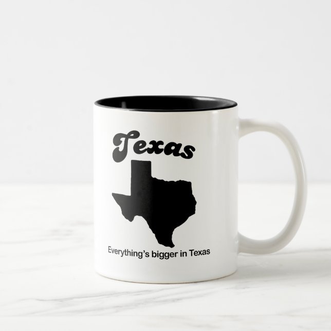 Tasse 2 Couleurs Le Texas - tout est plus grand (Droit)