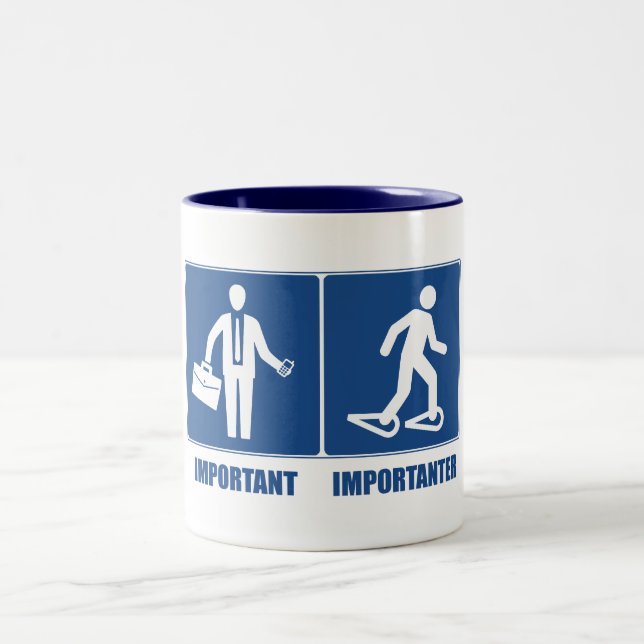 Tasse 2 Couleurs Le Travail Est Important La Raquette À Neige (Centre)