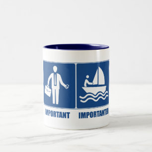 Tasse 2 Couleurs Le Travail Est Important, La Voile Est Importante