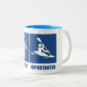 Tasse 2 Couleurs Le Travail Est Important, Le Kayak Est Important