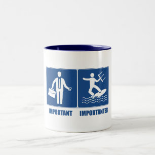 Tasse 2 Couleurs Le Travail Est Important, Le Kitesurf Est Importan