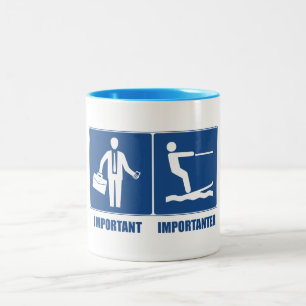 Tasse 2 Couleurs Le Travail Est Important, Le Ski Nautique Est Impo