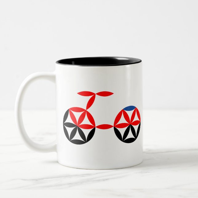 Tasse 2 Couleurs Le Vélo De Vie - Formes Sacrées. (Gauche)