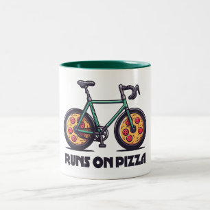 Tasse 2 Couleurs Le Vélo Passe Sur La Pizza