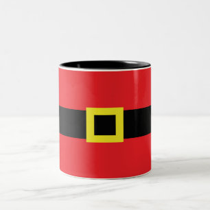 Tasse 2 Couleurs Le ventre du Père Noël avec boucle de ceinture rou