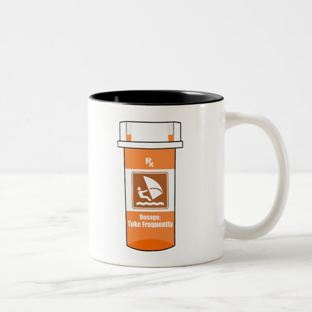 Tasse 2 Couleurs Le windsurf est ma drogue (Droit)
