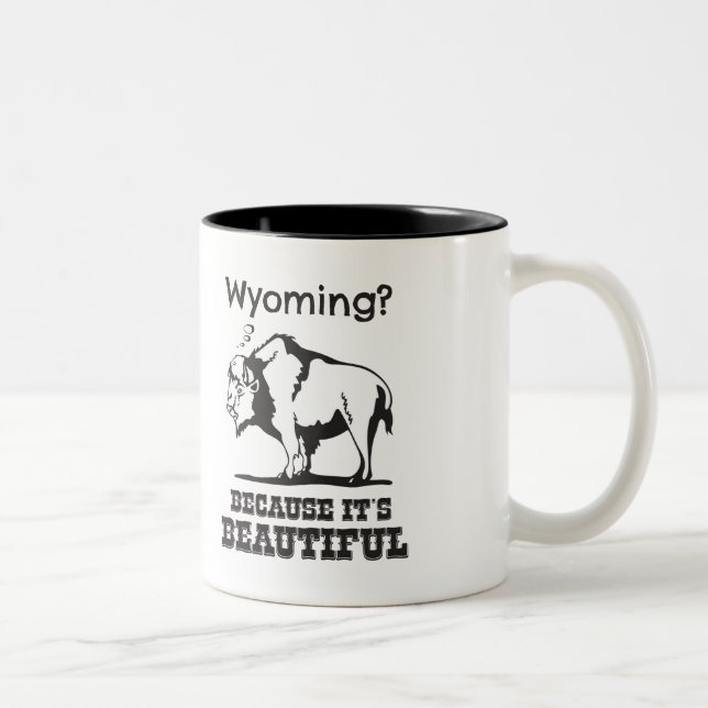 Tasse 2 Couleurs Le Wyoming ? Puisqu'il est beau (Droit)