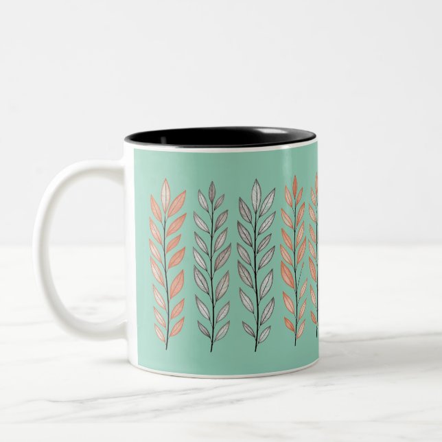 Tasse 2 Couleurs Leaf  Decor  (Gauche)