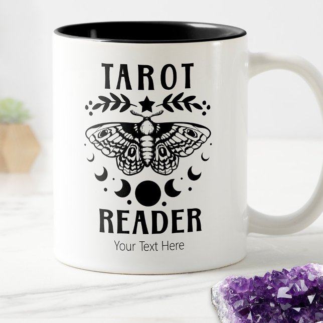 Tasse 2 Couleurs Lecteur de Tarot Phase Lunaire Moth Divination Mys (Tarot Reader Coffee Mug)