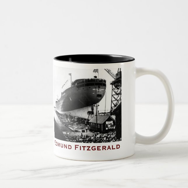 Tasse 2 Couleurs L'Edmund Fitzgerald avec noms d'équipage (Droit)