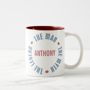 Tasse 2 Couleurs Légende de mythe d'homme d'Anthony personnalisabl