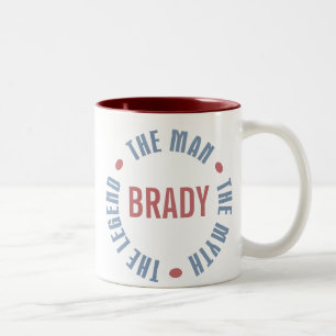 Tasse 2 Couleurs Légende de mythe d'homme de Brady personnalisable