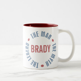 Tasse 2 Couleurs Légende de mythe d'homme de Brady personnalisable