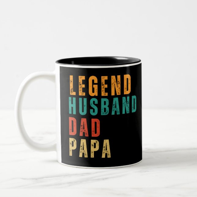 Tasse 2 Couleurs légende mari papa papa retro (Gauche)