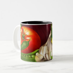 Tasse 2 Couleurs Légumes et herbes Bio Naturel Alimentation Fraîche