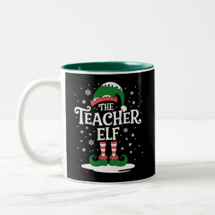 Tasse 2 Couleurs L'Elf Professeur Noël Famille Groupe Assorti