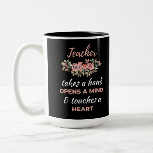 Tasse 2 Couleurs L'Enseignant Prend Une Main Ouvre Un Esprit