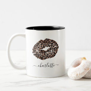 Tasse 2 Couleurs Léopard Poster de animal des lèvres
