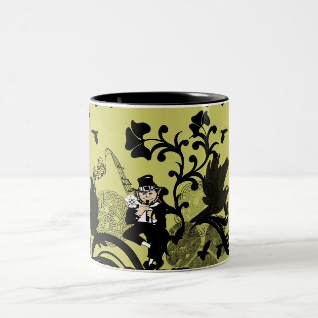 Tasse 2 Couleurs Leprechaun en noir (Centre)