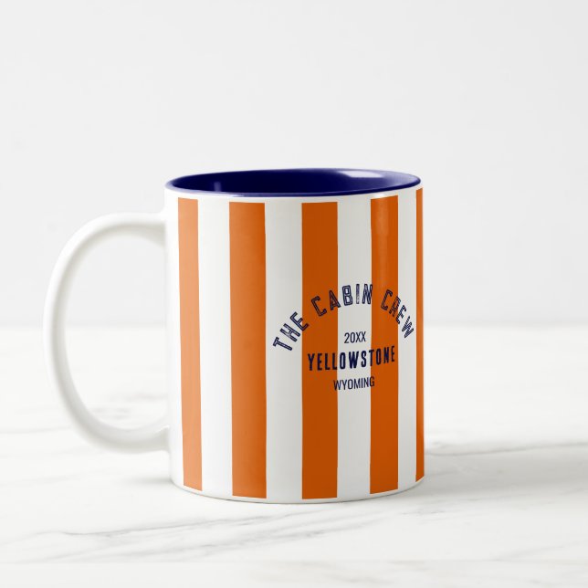 Tasse 2 Couleurs L'équipage Cabine Custom Crest Orange Park Stripe (Gauche)
