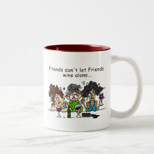 Tasse 2 Couleurs Les amis ne laissent pas seul le vin d'amis
