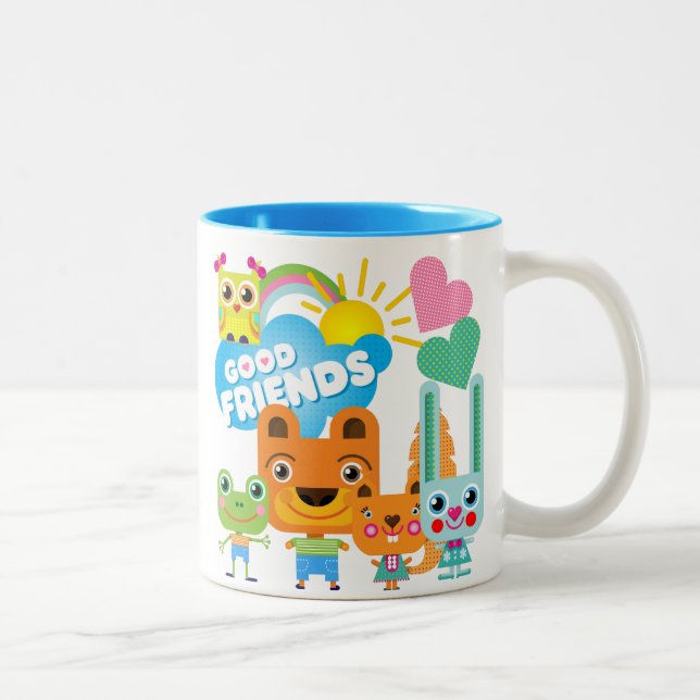 Tasse 2 Couleurs Les animaux bons amis (Droit)
