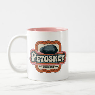 Tasse 2 Couleurs les années 70 Retro Petoskey Michigan Vintage Coff