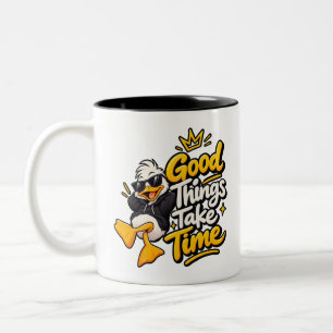 Tasse 2 Couleurs Les bonnes choses prennent leur temps T-shirt drôl