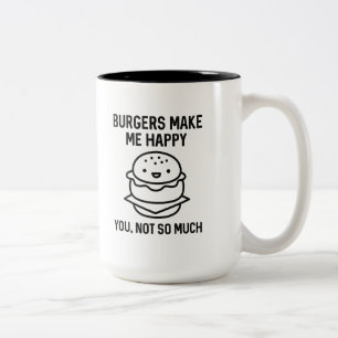 Tasse 2 Couleurs Les burgers me rendent heureux