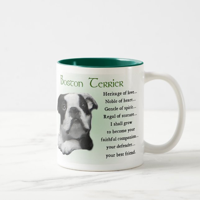 Tasse 2 Couleurs Les cadeaux de Boston Terrier (Droit)