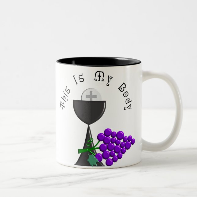 Tasse 2 Couleurs Les cadeaux de calice d'eucharistie et de centre (Droit)