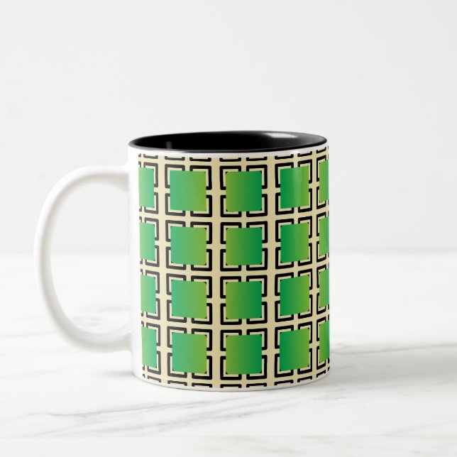 Tasse 2 Couleurs Les carrés dégradés verts  (Gauche)