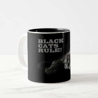 Tasse 2 Couleurs Les chats noirs règnent - Endormi Bonjour obscurit