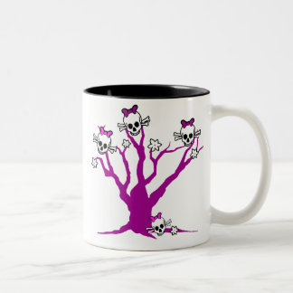Tasse 2 Couleurs Les crânes lèvent un arbre